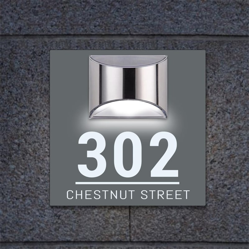 Personalised Rectangular Solar Address Sign