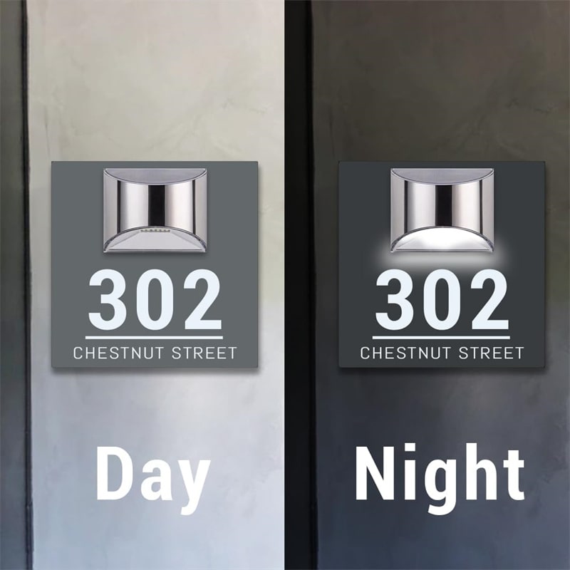 Personalised Rectangular Solar Address Sign
