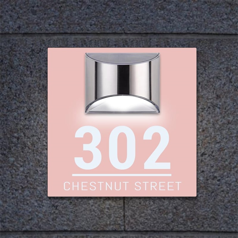 Zonne-energie Huisnummerbord – Personaliseerbaar & Rechthoekig met LED-verlichting