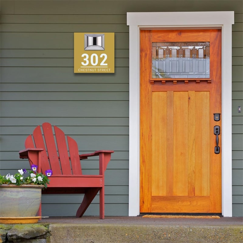 Zonne-energie Huisnummerbord – Personaliseerbaar & Rechthoekig met LED-verlichting