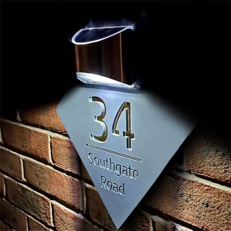 Gepersonaliseerd Diamantvormig Solar Huisnaambord