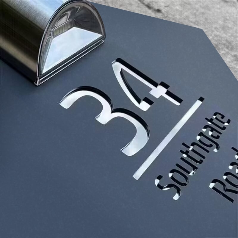 Gepersonaliseerd Diamantvormig Solar Huisnaambord