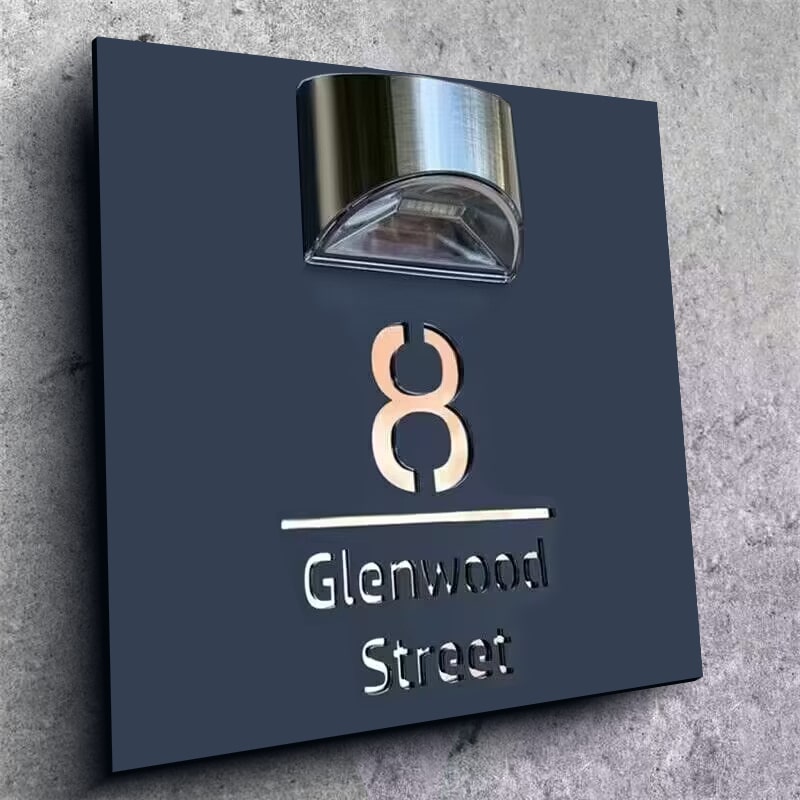 Solar Glow Gepersonaliseerd Huisnummerbord