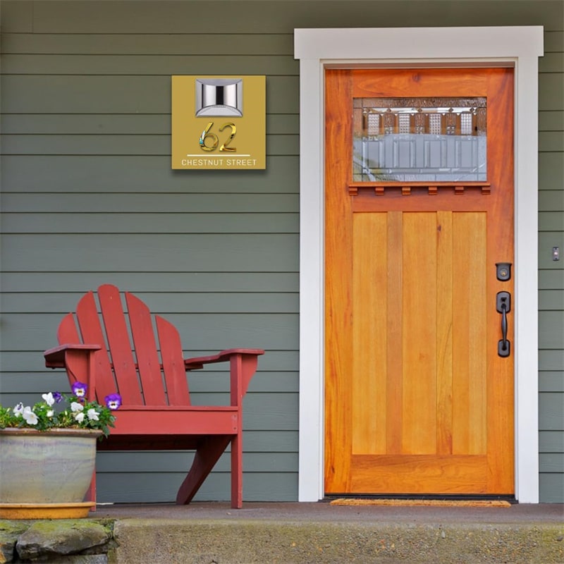 Persoonlijke Rechthoekige Zonne-energie 3D-Huisnummerplaat