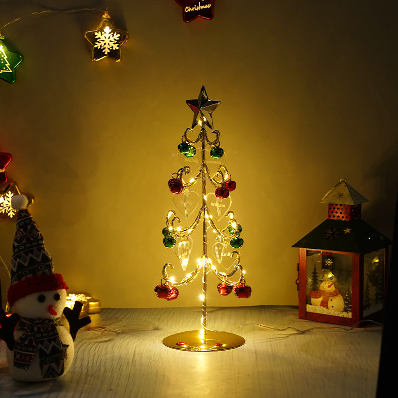 Gepersonaliseerde kerstboom met familienamen