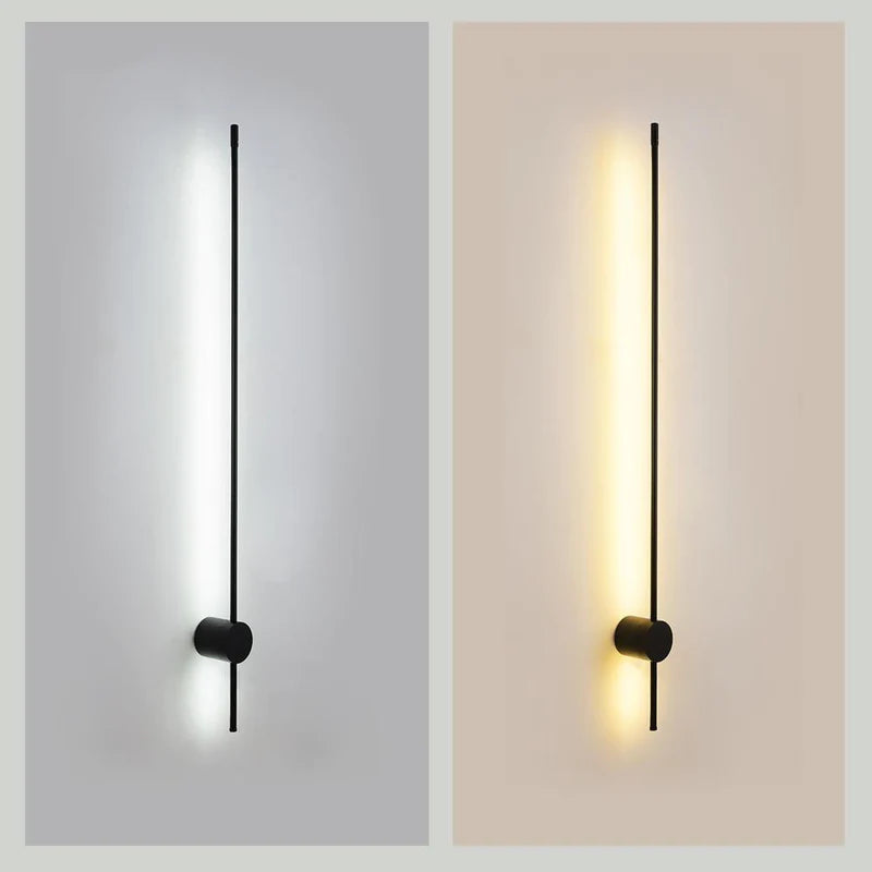 Minimalistische stok wandlamp