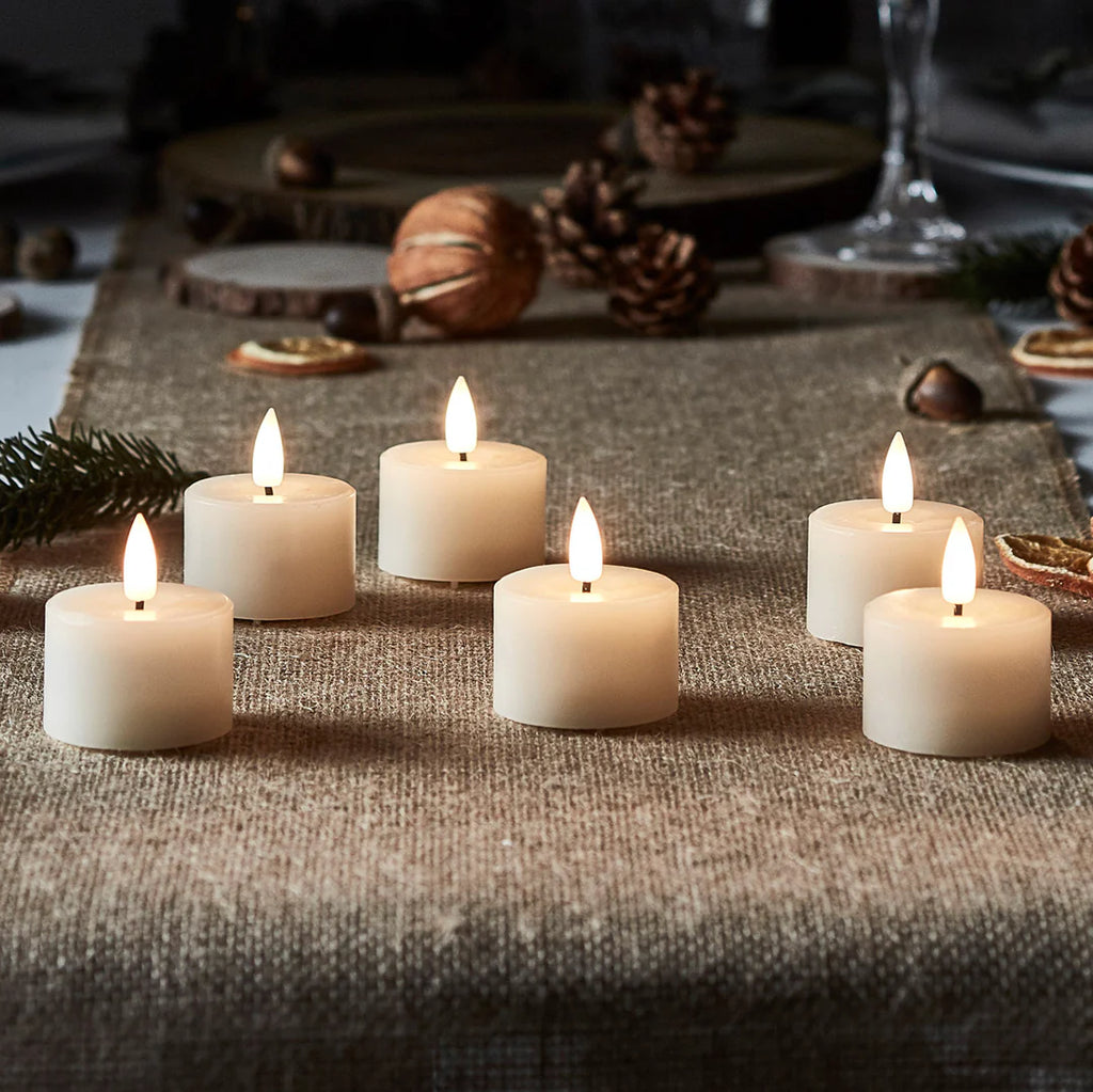 Premium Flickering LED Tealights (6 pcs)