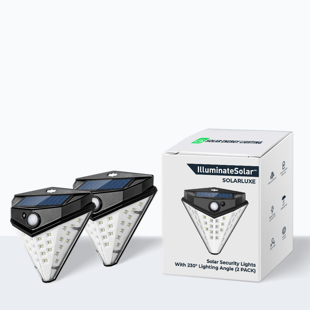 SolarLuxe - Solar Security Lights with 230° Illumination Angle
