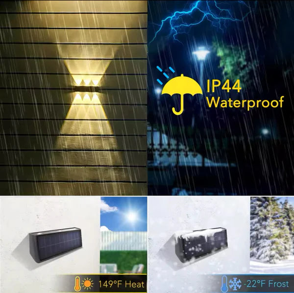 DuoRay - Large Up and Down Solar LED Wall Light
