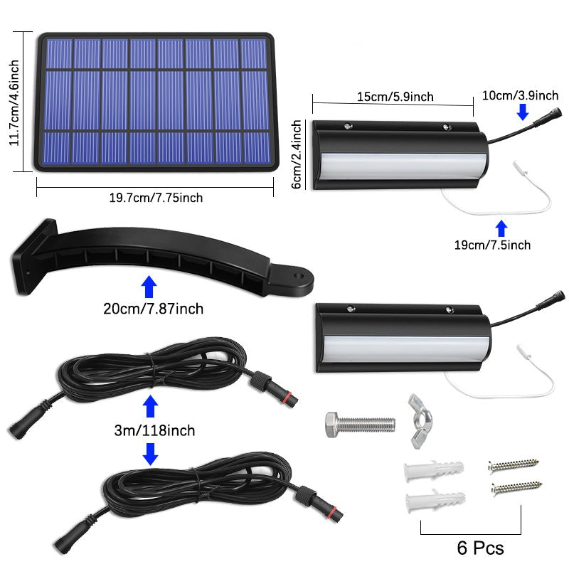 Solar Wall Light Double Head with Separate Panel