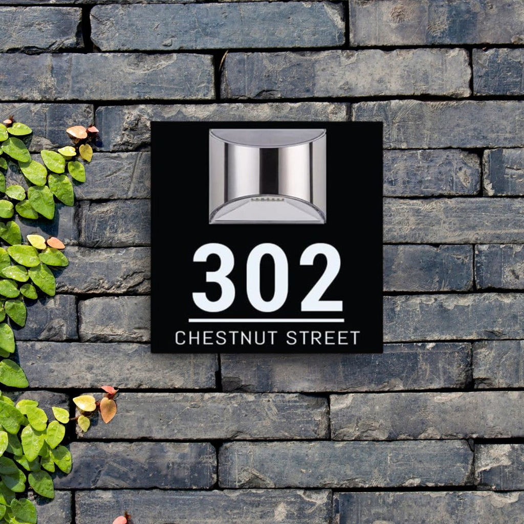 Personalised Rectangular Solar Address Sign