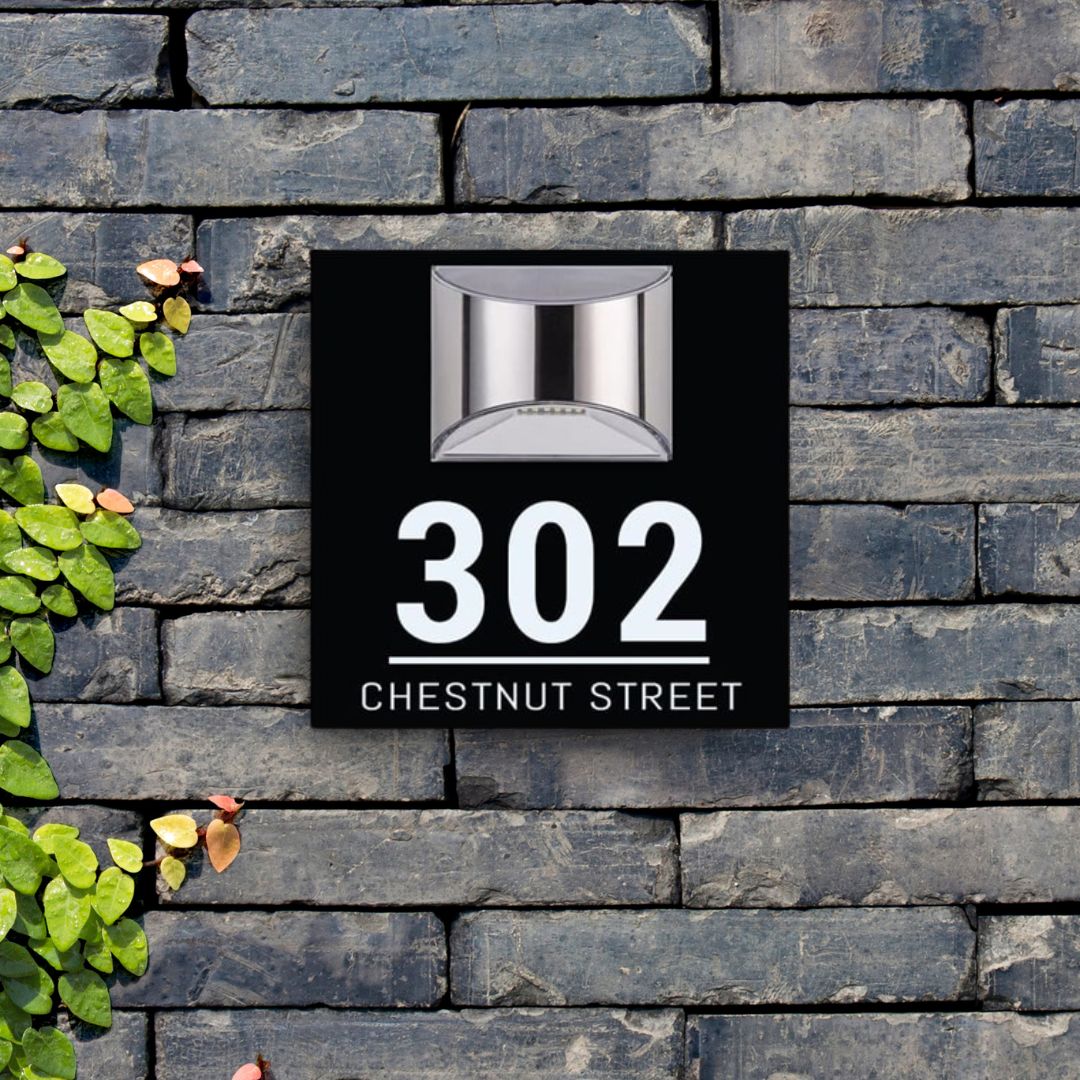 Gepersonaliseerde rechthoekige Solar Adresplaat