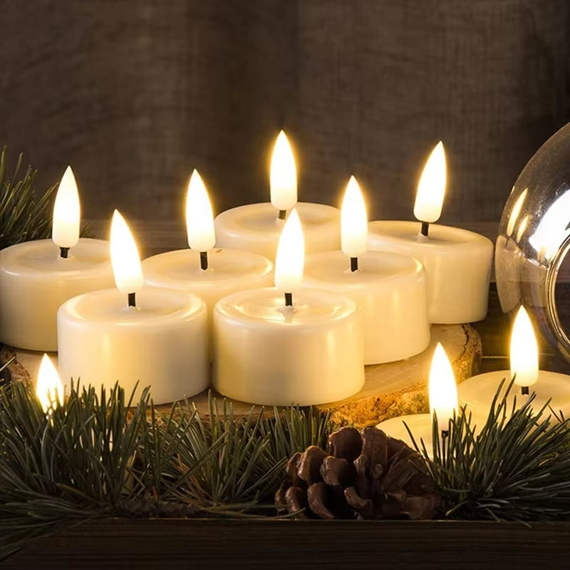 Premium Flickering LED Tealights (6 pcs)