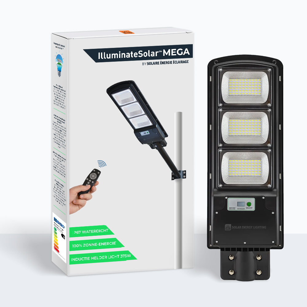 IlluminateSolarMega - De Ultieme 375W/6500 Lumens Ultraheldere Straatlantaarn op Zonne-energie