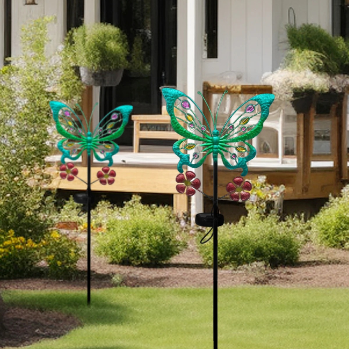LunaWings – Kleurrijke Solar Vlinder Tuinlamp met Grondpen