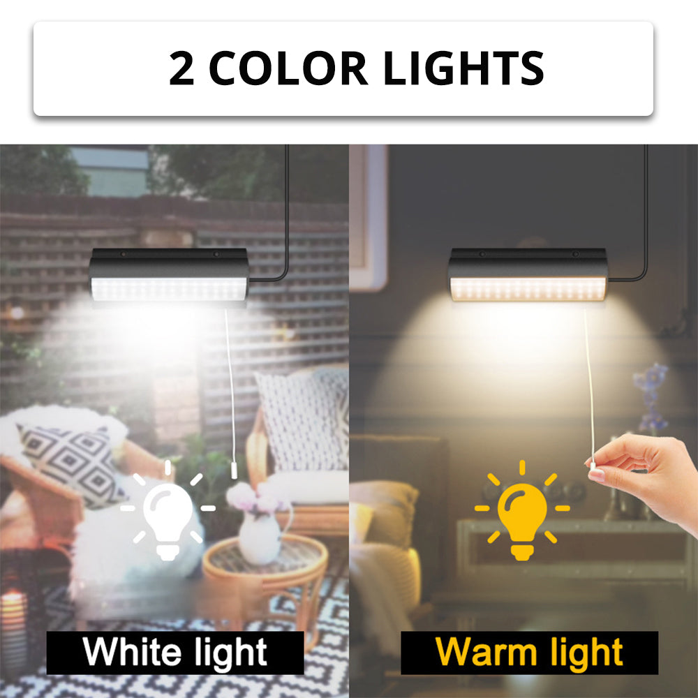 Wall lamp with solar cells and separate panel