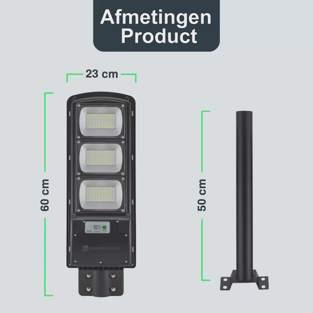 IlluminateSolarMega - De Ultieme 375W/6500 Lumens Ultraheldere Straatlantaarn op Zonne-energie