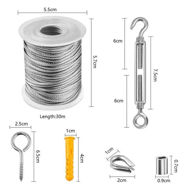 30M geleidingsdraad PVC-gecoat roestvrij staal voor zware ophanging