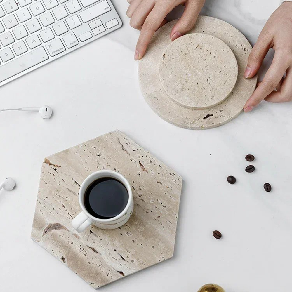 Natuurlijke Beige Marmeren Display Tray