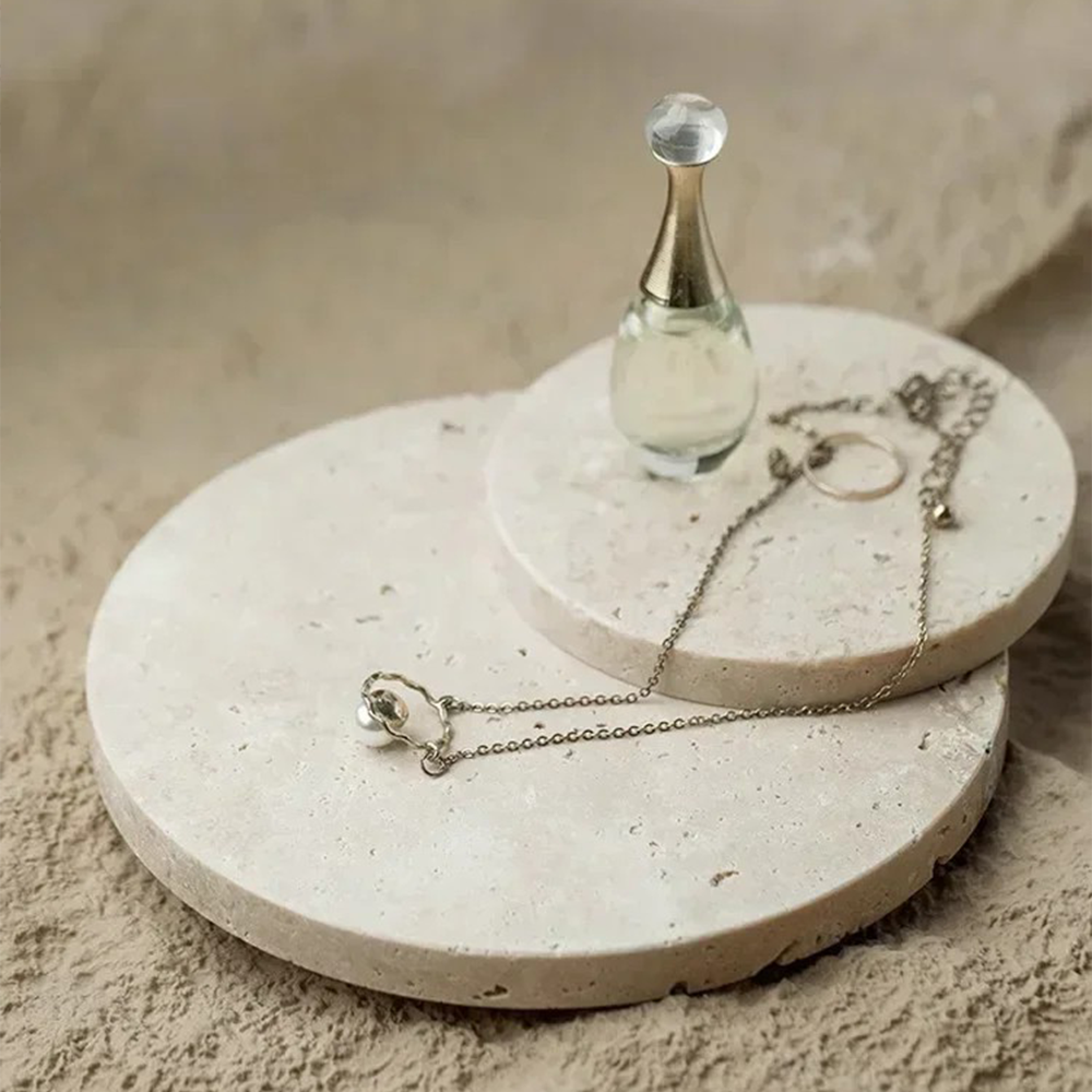 Natuurlijke Beige Marmeren Display Tray