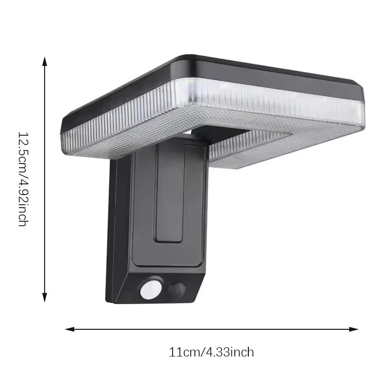 Lumeno - Vierkante roestvrijstalen solar wandlamp