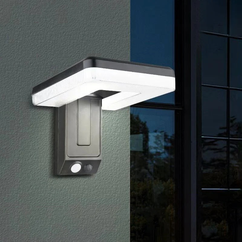 Lumeno - Vierkante roestvrijstalen solar wandlamp