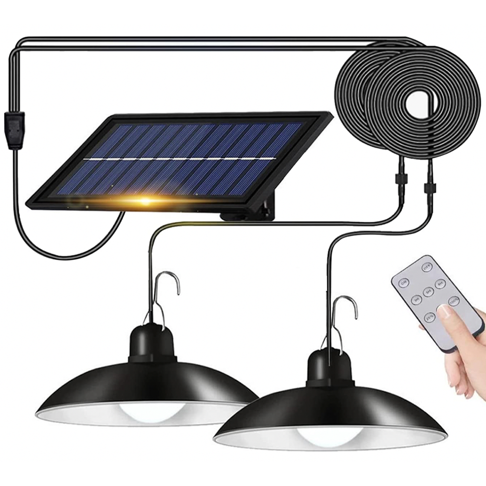 Solar Pendant Lights with Double Head
